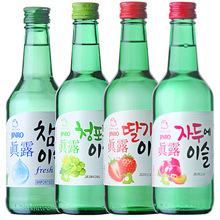 韩国    真露果味烧酒青葡萄/李子/草莓/新竹炭 360ml*20瓶整箱