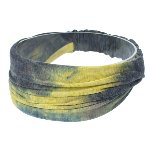 European and American new yoga hairbands, sports and fitness elastic headbands, elastic tie-dye wide hairbands, women's hair accessories