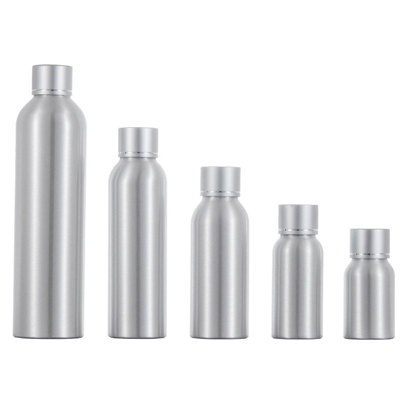 En stock asiático cubierta de plata cosméticos botella de aluminio de rocío puro viaje conveniente sub-botella de tóner Xumin material de embalaje