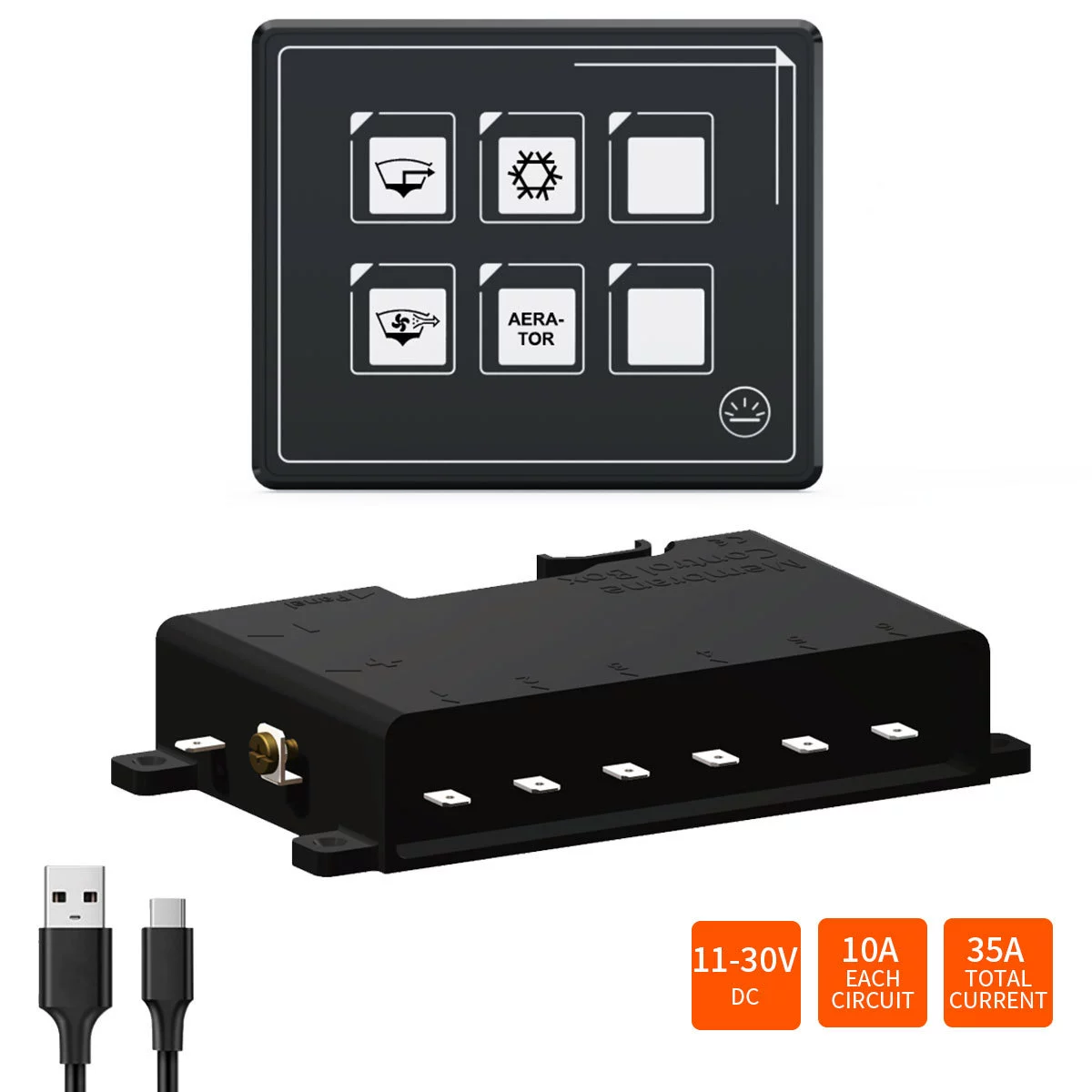 Новая яхта RV Модифицированная 5-миллиметровая пленочная сенсорная 6-позиционная кнопка переключения панели может быть установлена переключателем сброса