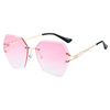 Fashionable trend metal sunglasses, glasses suitable for men and women from pearl solar-powered, 2023, European style