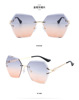 Fashionable trend metal sunglasses, glasses suitable for men and women from pearl solar-powered, 2023, European style