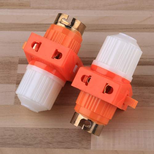 Household orange red lamp holder two-color screw lamp holder with switch split fire chandelier head dual-way conversion lamp holder wholesale