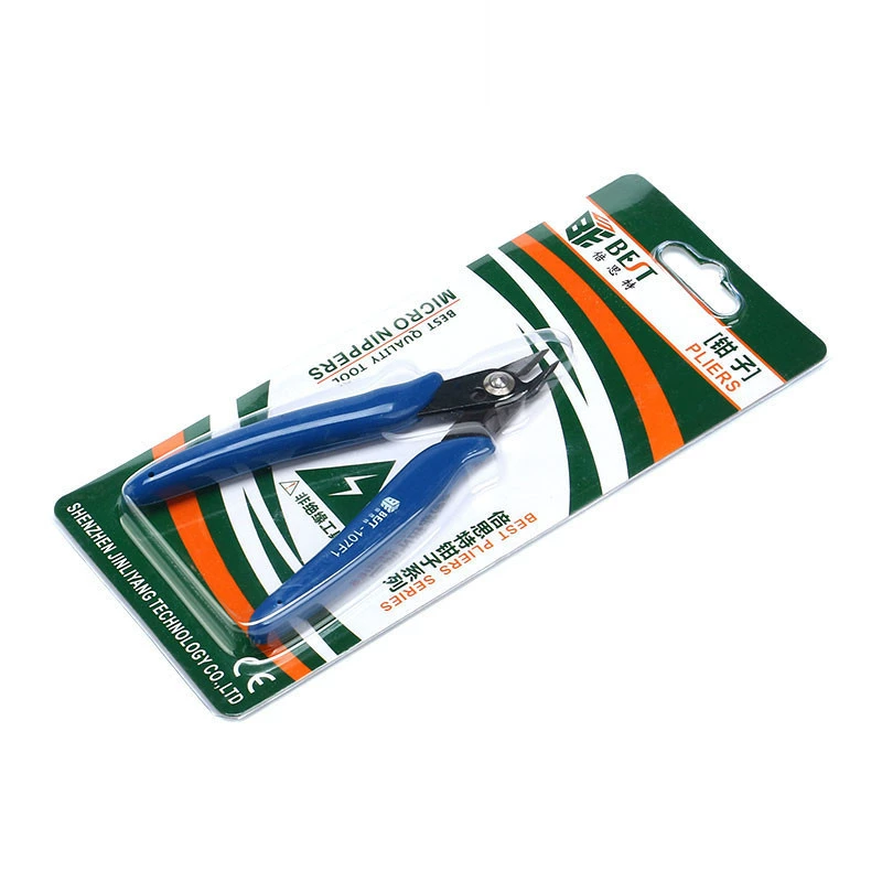Needle-nose pliers, cable, electronic scissors, tools set