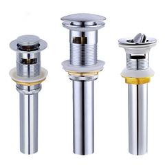 Wholesale European-style brass sink for bathroom with overflow and no holes, electroplated drain for sink and bathroom