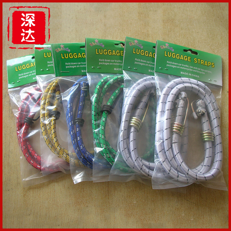 厂家供应橡胶丝行李绳自行车货架行李绳弹力绳带钩子不易断拉力绳