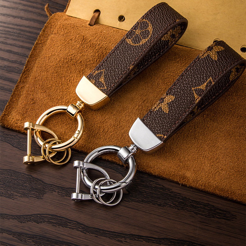 Printed Leather Multifunctional Men's Waist Accessory Car Keychain Business Personalized Accessory Pendant Wholesale Car Accessory