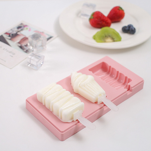 A2898 Household Popsicle Mold Box Ice Cream Mold Cartoon Silicone DIY Handmade Ice Cream Mold with Cover