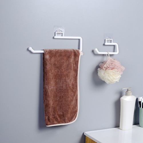 Factory direct sales bathroom towel rack kitchen cling film hook paper towel hanger no punching traceless paper towel hook