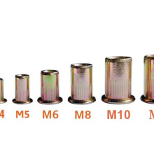 热卖厂家直销平头竖条纹铆螺母M3M4M5M6M8M10M12彩锌不锈钢现货驰