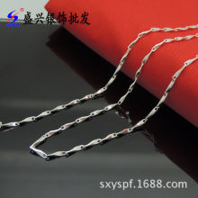 厂家纯银批发 S990纯银项链 纯银瓜子链 简约时尚项链 白搭款 4克