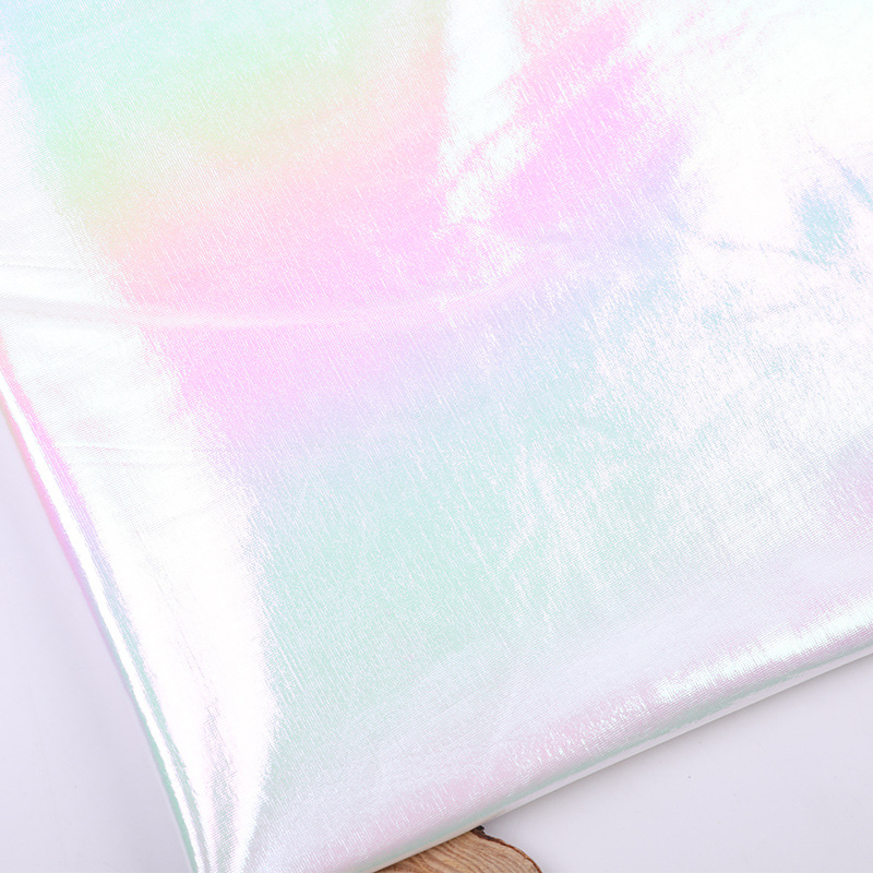 糖纸色白幻彩烫金四面弹布料玩具紧身衣 泳衣演出服cosplay面料