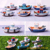 Resin, decorations with accessories, props, yacht, micro landscape