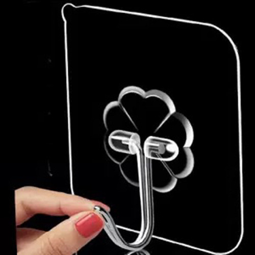 Transparent seamless hooks, row of hook plugs, stainless steel mop, wall buckle, hook, clothes hook