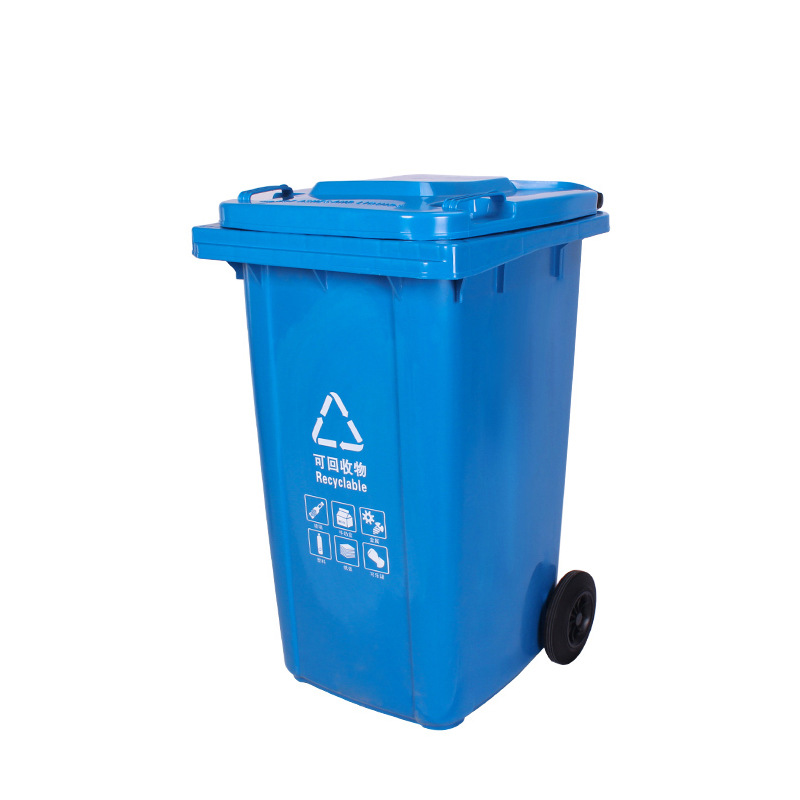 Cubos de basura de plástico para exterior de 120L/240L, con pedal y ruedas, para gestión de residuos o propiedades, fabricante