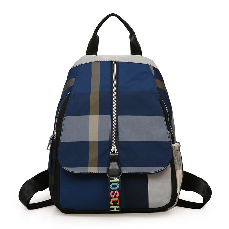 Mochila de tela Oxford para mujer 2020 primavera nuevo estilo coreano casual bolsa de lona pequeña mochila a cuadros estilo británico mochila