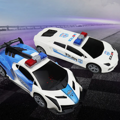 The same model electric children's toy car with swivel automatic door, 360-degree rotation, music and lights, police car.