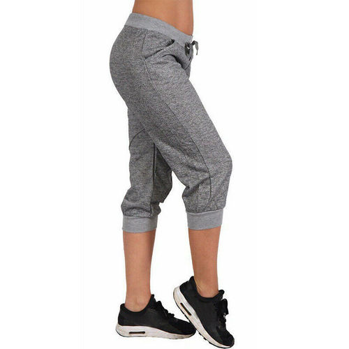 European and American Summer 7/8 Length Hemlen Pants with Elastic Band Cuffs, Sporty and Casual Women's Pants