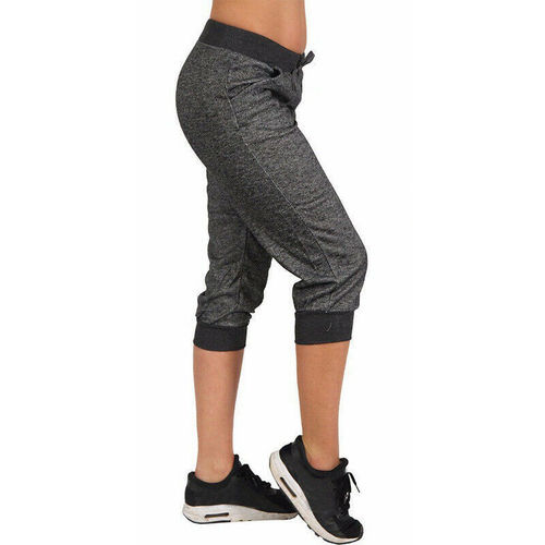 European and American Summer 7/8 Length Hemlen Pants with Elastic Band Cuffs, Sporty and Casual Women's Pants