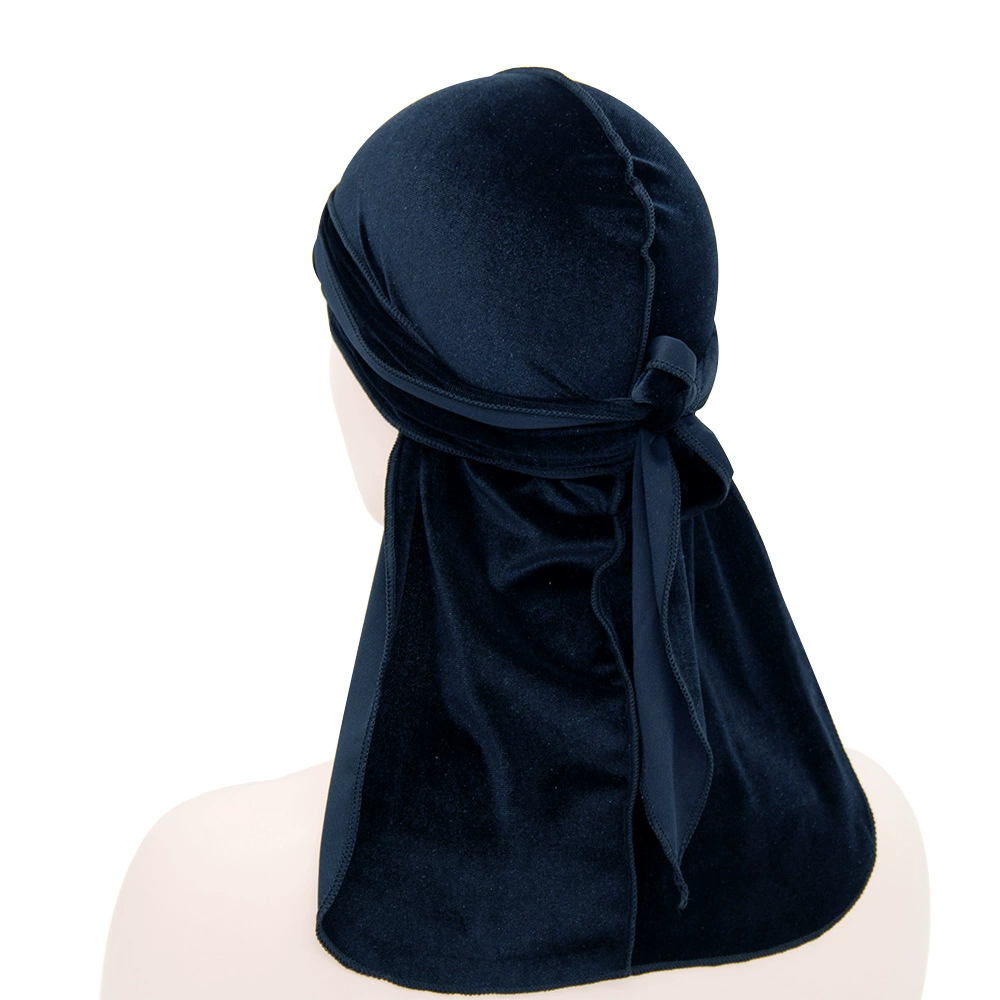 Velvet durag (Velvet swan) 100 cm, hip-hop scarf hat, oversized velvet headwrap
