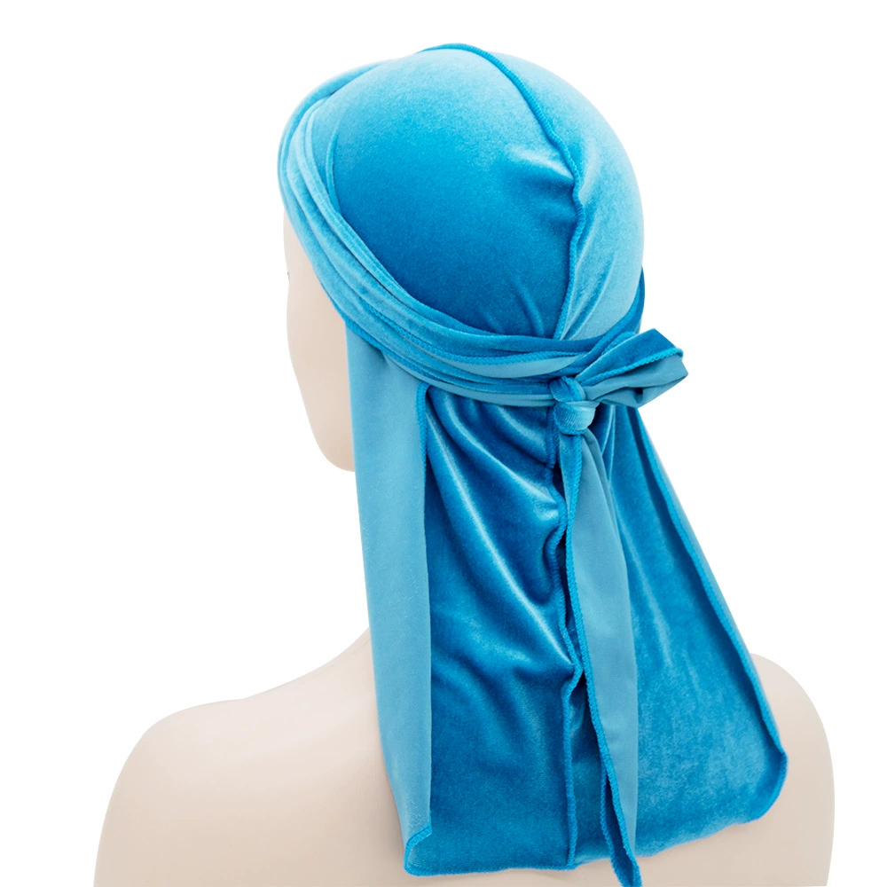 Velvet durag (Velvet swan) 100 cm, hip-hop scarf hat, oversized velvet headwrap