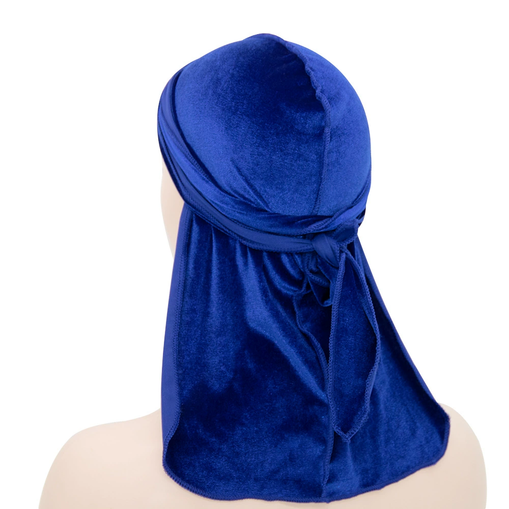 Velvet durag (Velvet swan) 100 cm, hip-hop scarf hat, oversized velvet headwrap