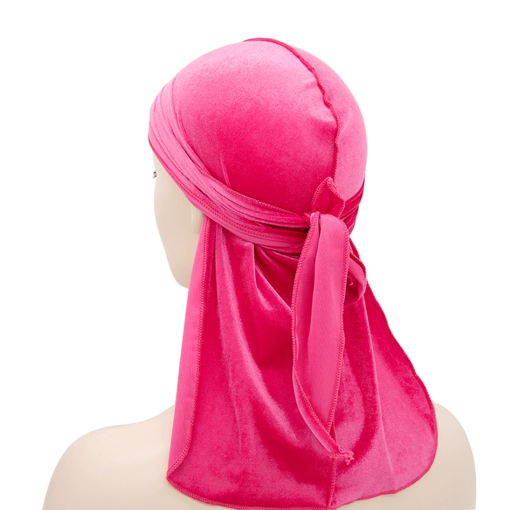 Velvet durag (Velvet swan) 100 cm, hip-hop scarf hat, oversized velvet headwrap