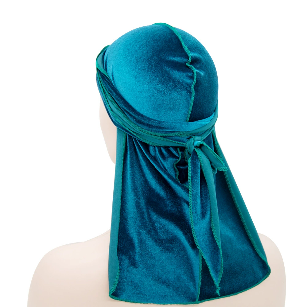Velvet durag (Velvet swan) 100 cm, hip-hop scarf hat, oversized velvet headwrap