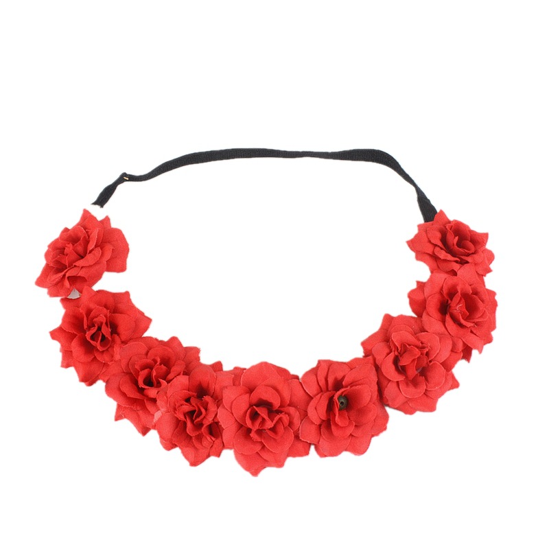 Nueva Europa y América vacaciones junto al mar accesorios para el cabello FIESTA DE Halloween Garland oro plata flor tocado banda de pelo para las mujeres