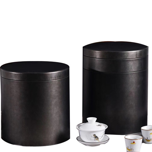 Round tea cake iron barrel tinplate tea can tea packaging can loose tea tea can Pu'er tea tin box