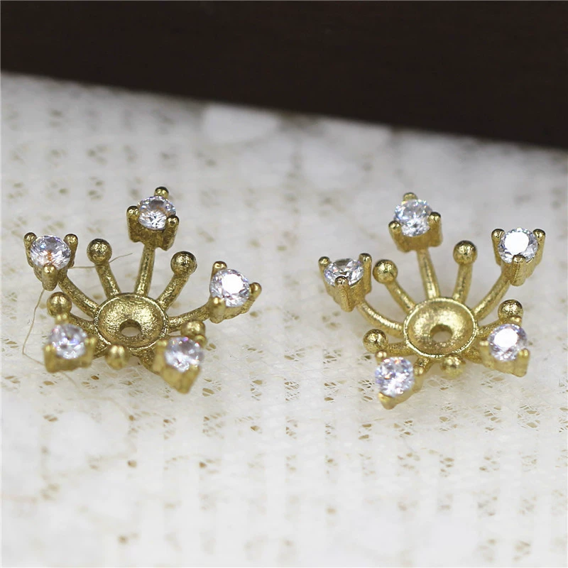 13 мм Литой Медный циркон цветок Сердце цветок ядро DIY антикварный головной убор брошь материал аксессуары