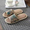 Slide, slippers, summer non-slip footwear indoor platform, Korean style, cotton and linen, soft sole
