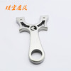 Slingshot stainless steel, heavy stone inlay with flat rubber bands, mirror effect