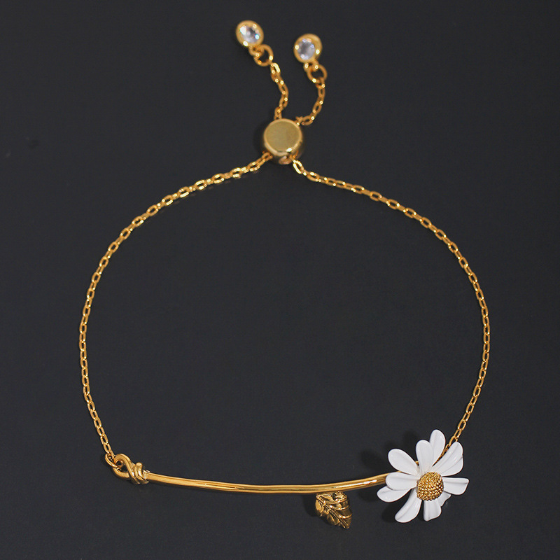 蒂梵克新品欧美ins风小雏菊手链女森系韩版气质潮流女一件代发