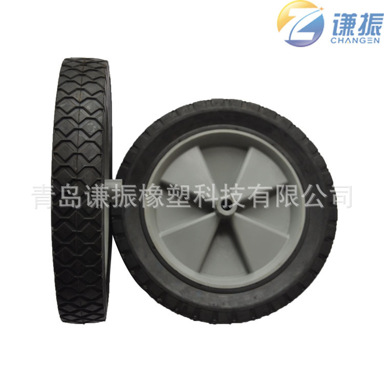 10寸橡胶实心轮 工具车轮子 手推车轮子