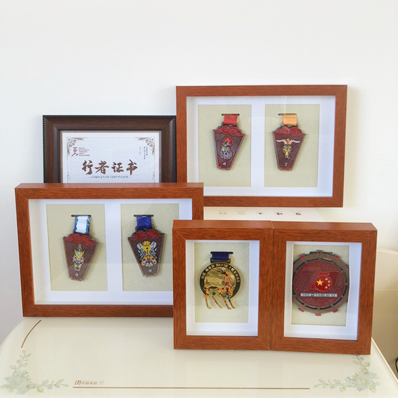 Storage frame wholesale photo frame storage frame medal display frame wall-mounted honor silver medal badge creative photo frame