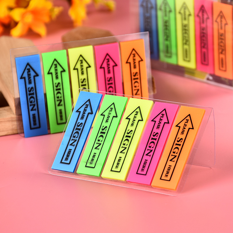 Corea del Sur ins película plástica fluorescente índice indicando Pepsi aleatorio PET bar flecha nota pegajosa nota viscosidad fuerte