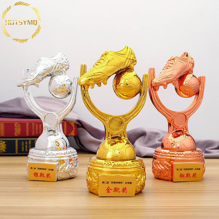 树脂电镀奖杯创意高档足球比赛颁奖奖杯最佳射手金靴奖杯球迷纪念