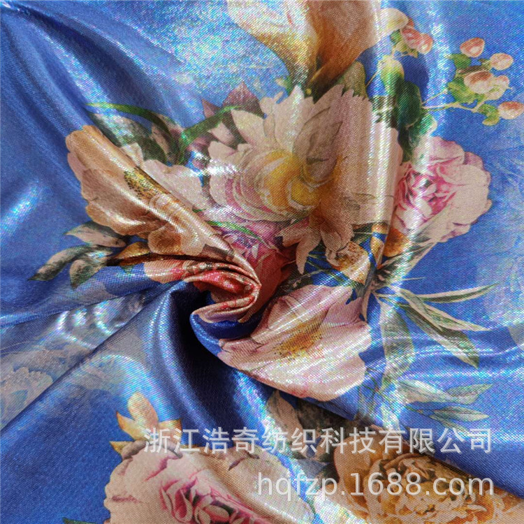 2020年时尚流行面料  针织布烫金印花布  连衣裙面料