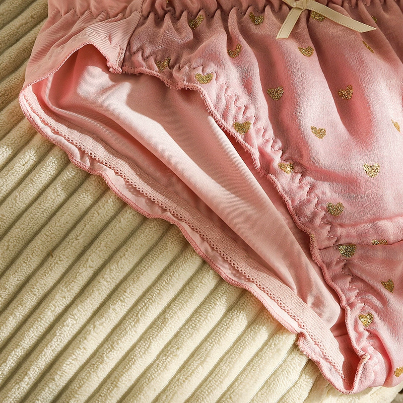 Japanese cute fresh pants with bow, mid rise