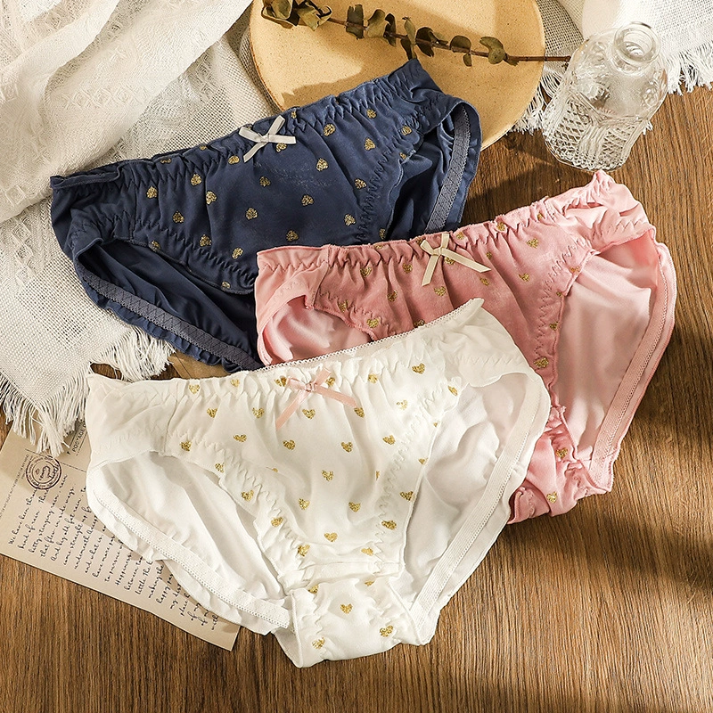 Japanese cute fresh pants with bow, mid rise