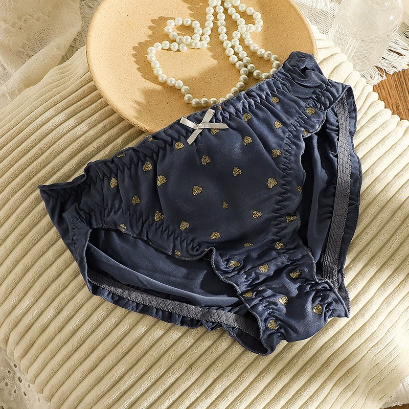 Japanese cute fresh pants with bow, mid rise