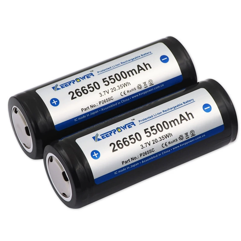 Keeppower 26650 5500mAh 3.6v flashlight battery ICR26650 P2655C