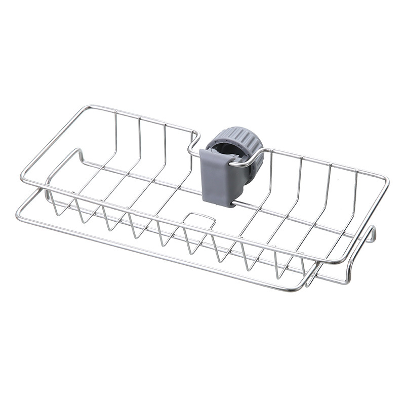 Almacenamiento de la cocina grifo de acero inoxidable rack cesta colgante esponja drenaje rack fregadero de almacenamiento rack de trapo rack