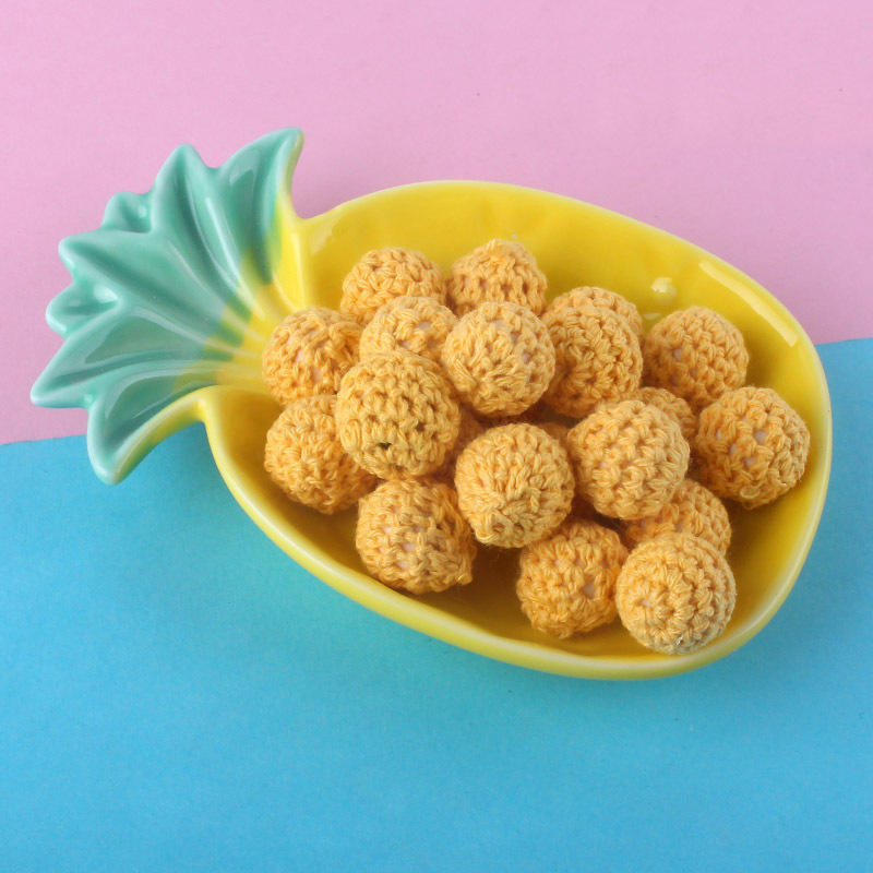 16mm de madera de algodón crochet lana Bola de comercio exterior DIY accesorios de la joyería de bolas de algodón AliExpress Amazon