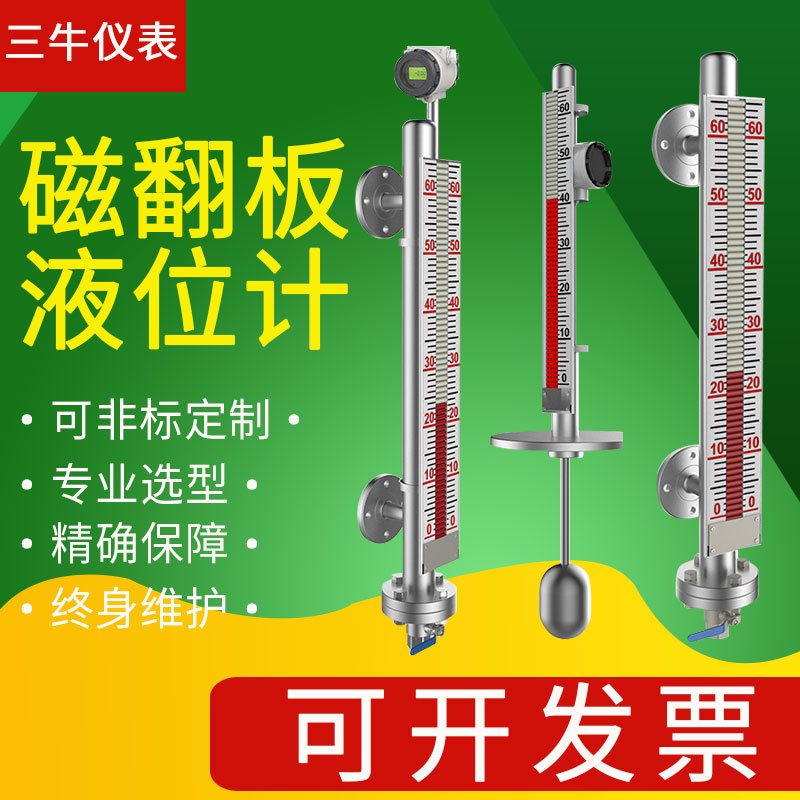 带远传磁翻板液位计开关/侧装磁浮子液位计/顶装防腐磁性液位计