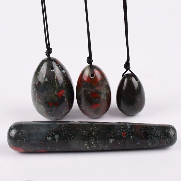 4 pieces of square blood stones