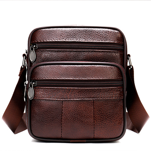 Marlute Men's Genuine Leather Crossbody Bag, Men's Vertical Style Top Layer Cowhide Casual Shoulder Crossbody Bag, Dropshipping Men's Bag
