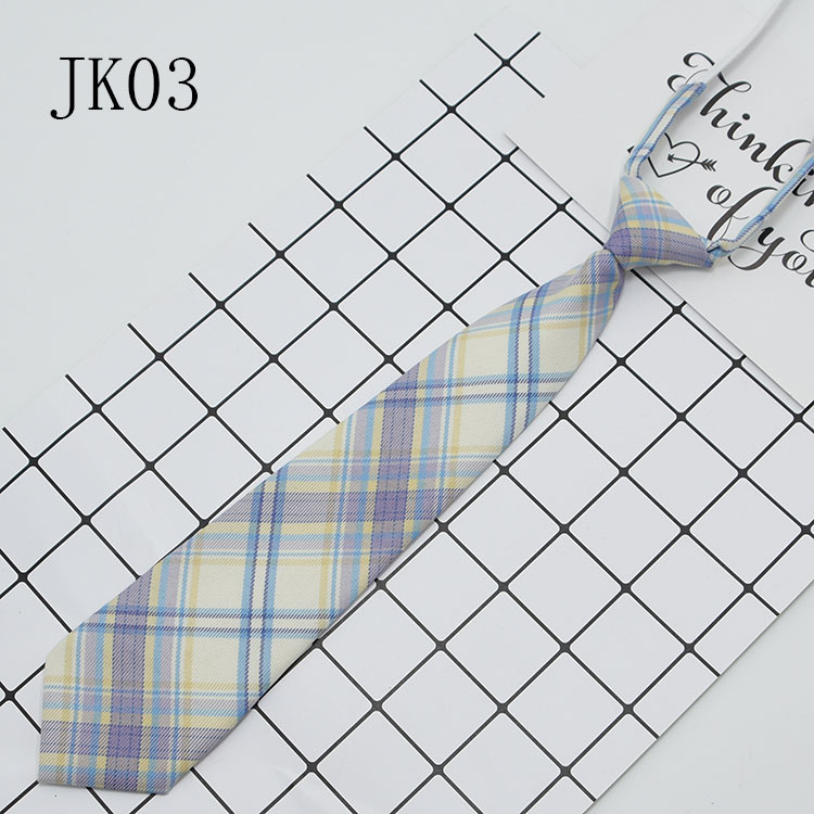 Corbata Plegada para Uniforme JK de Poliéster Estampado de Cuadros para Uniforme Escolar image 9