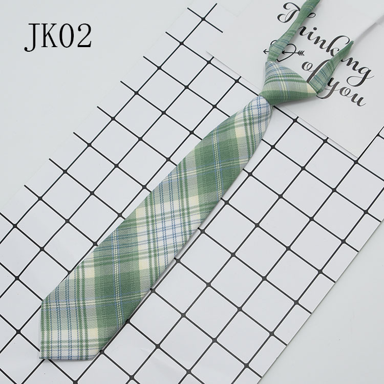 Corbata Plegada para Uniforme JK de Poliéster Estampado de Cuadros para Uniforme Escolar image 8